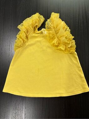 Chloe Yellow Ruffle Sleeve Girls Top